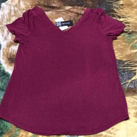 Cable & Gauge Tops - New cable & gauge Women’s Blouse Burgundy